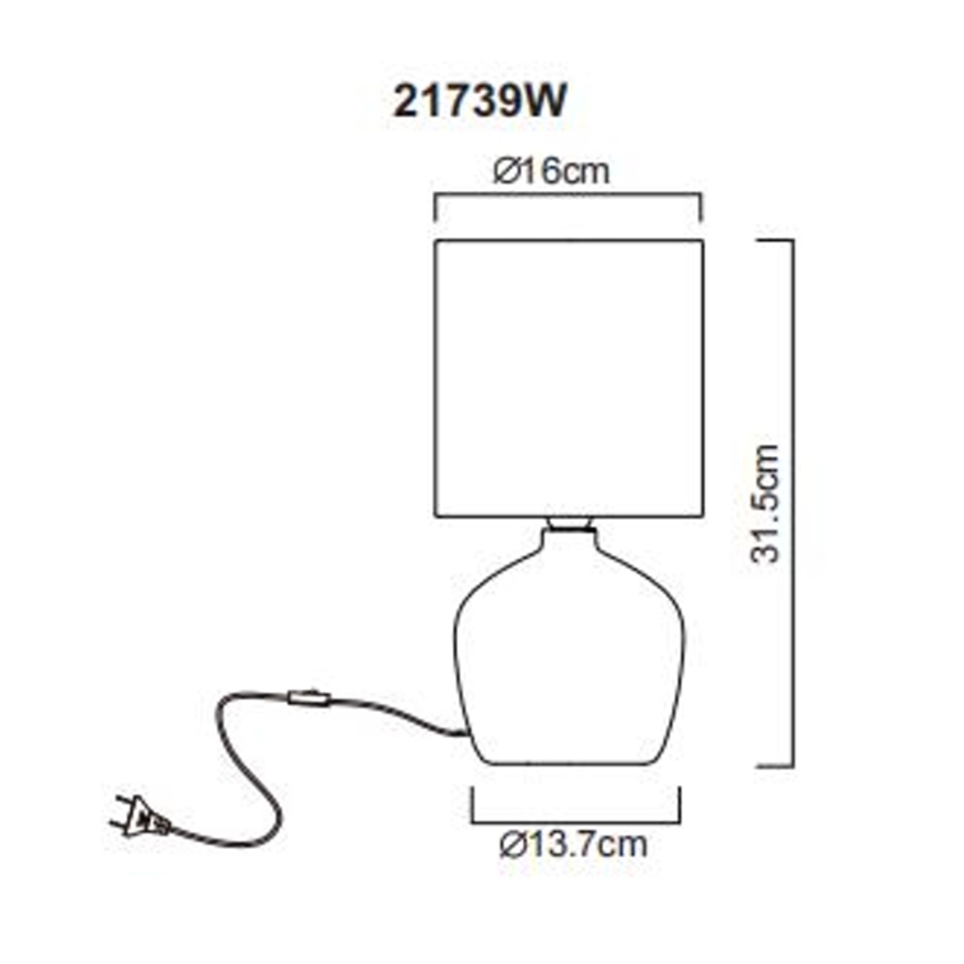 Globo - Lámpara de mesa 1xE14/40W/230V blanco