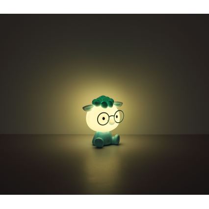 Globo - Lámpara de noche infantil LED regulable y recargable SHEEPY 1W/5V 500 mAh azul