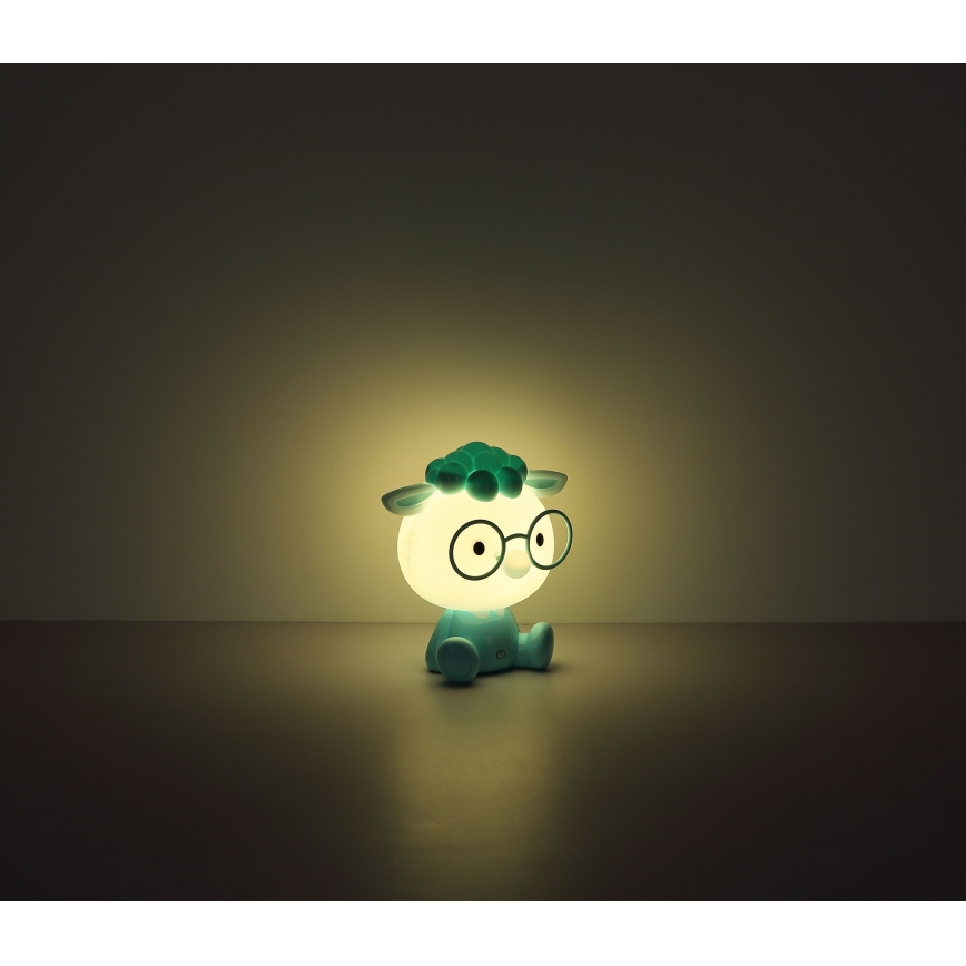 Globo - Lámpara de noche infantil LED regulable y recargable SHEEPY 1W/5V 500 mAh azul