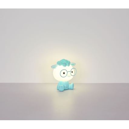 Globo - Lámpara de noche infantil LED regulable y recargable SHEEPY 1W/5V 500 mAh azul