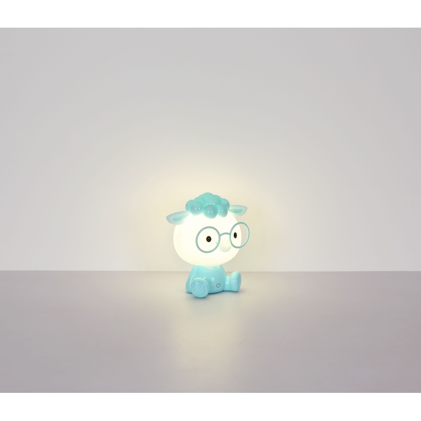 Globo - Lámpara de noche infantil LED regulable y recargable SHEEPY 1W/5V 500 mAh azul