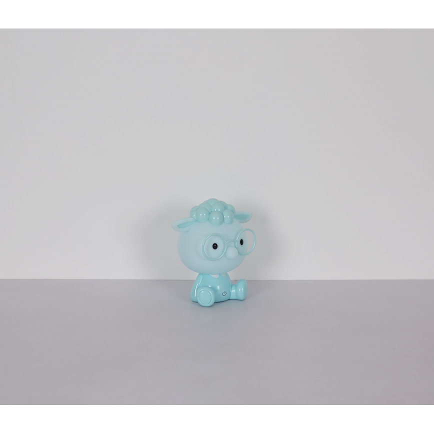 Globo - Lámpara de noche infantil LED regulable y recargable SHEEPY 1W/5V 500 mAh azul