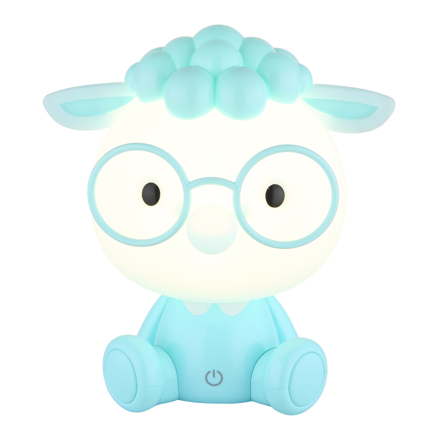 Globo - Lámpara de noche infantil LED regulable y recargable SHEEPY 1W/5V 500 mAh azul