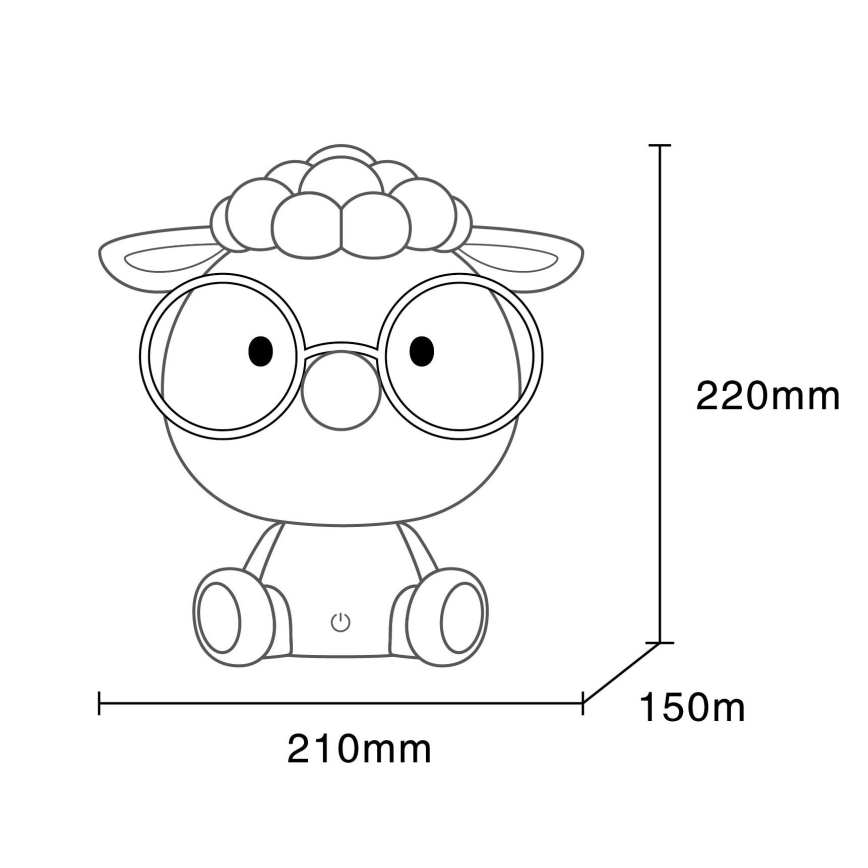 Globo - Lámpara de noche infantil LED regulable y recargable SHEEPY 1W/5V 500 mAh azul