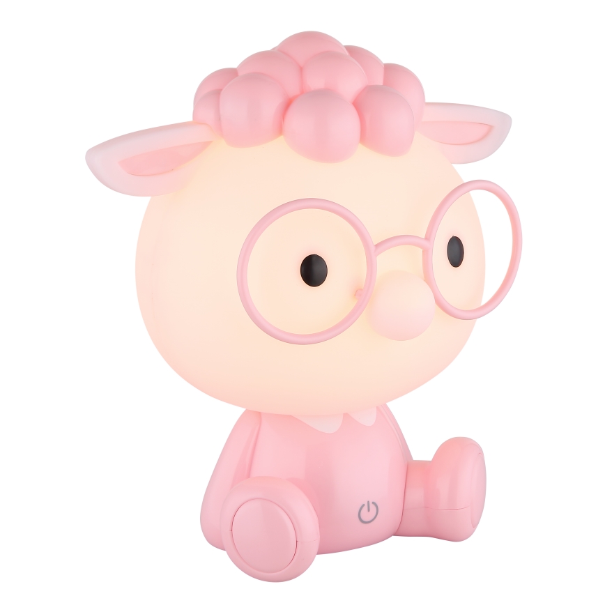 Globo - Lámpara de noche infantil LED regulable y recargable SHEEPY 1W/5V 500 mAh rosa