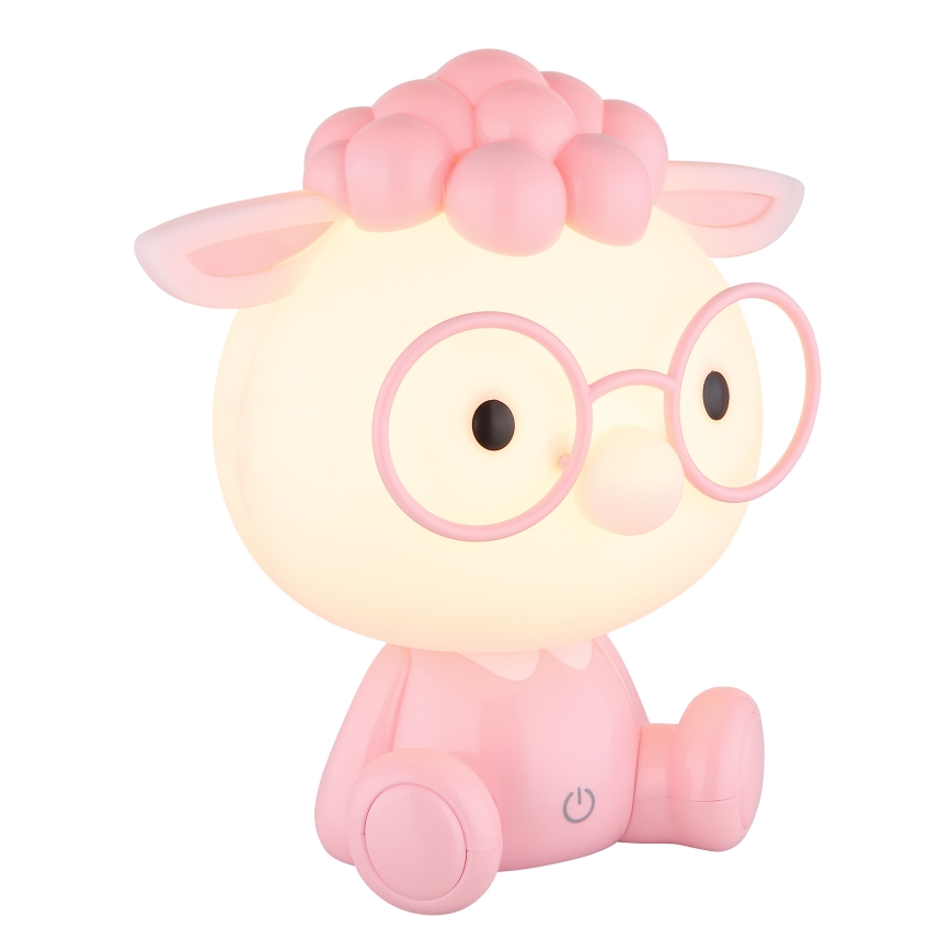Globo - Lámpara de noche infantil LED regulable y recargable SHEEPY 1W/5V 500 mAh rosa