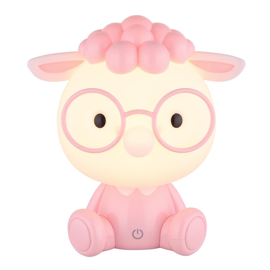 Globo - Lámpara de noche infantil LED regulable y recargable SHEEPY 1W/5V 500 mAh rosa