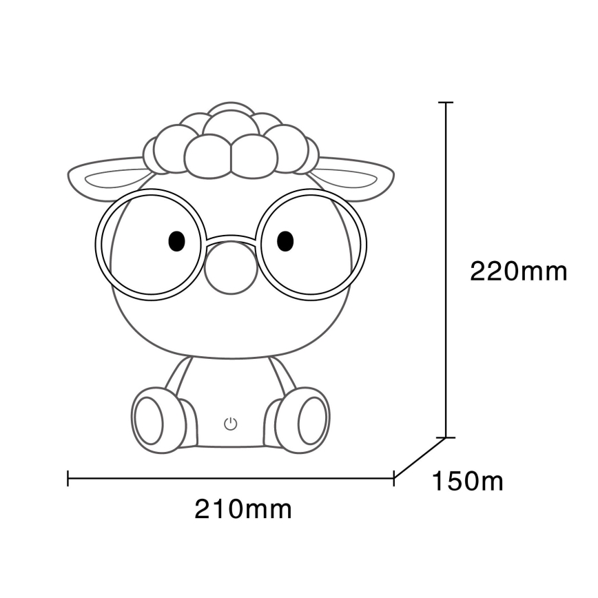 Globo - Lámpara de noche infantil LED regulable y recargable SHEEPY 1W/5V 500 mAh rosa