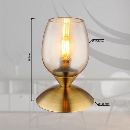 Globo 24007M - Lámpara táctil de mesa KUWAITA 1xE14/25W/230V latón