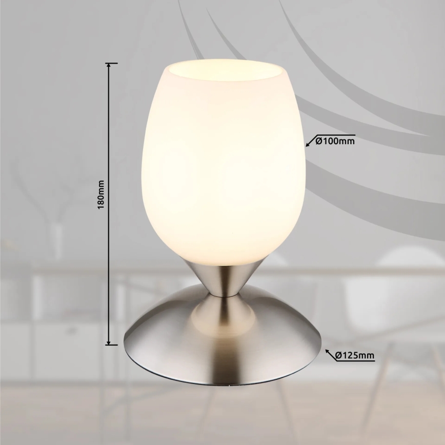 Globo 24007N - Lámpara táctil de mesa KUWAITA 1xE14/25W/230V cromo