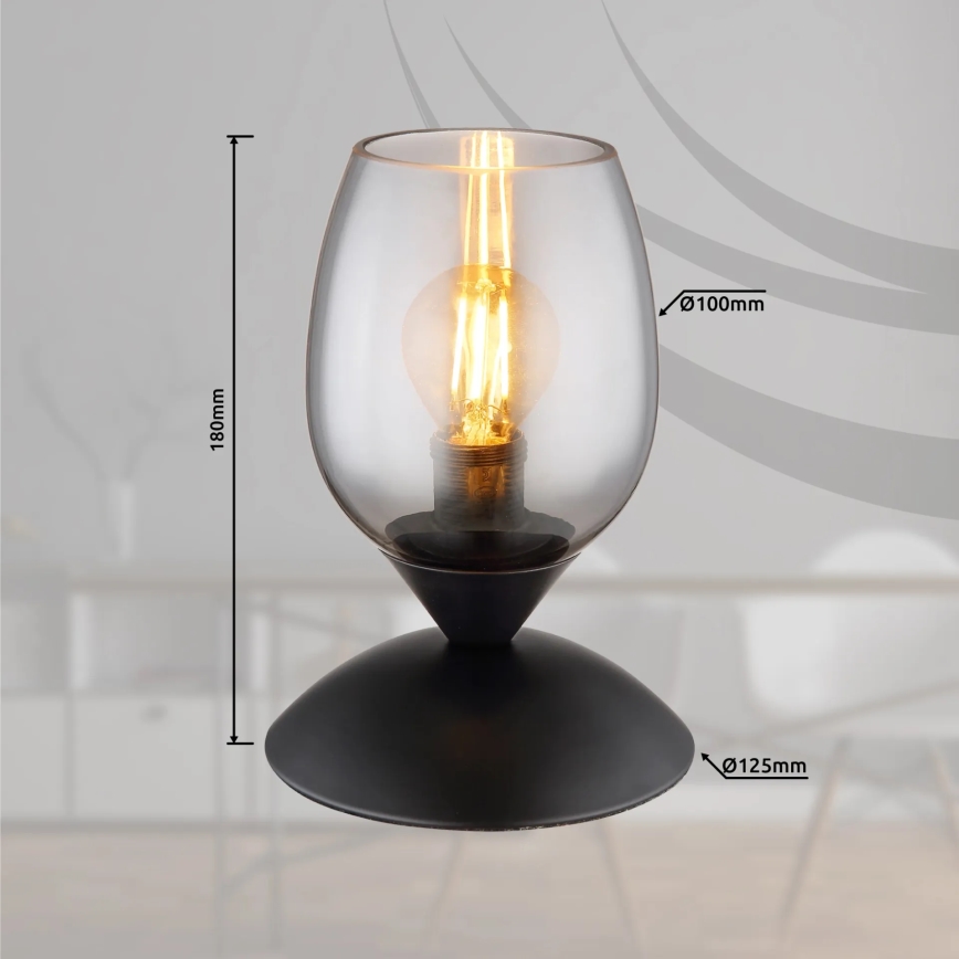 Globo 24007S - Lámpara táctil de mesa KUWAITA 1xE14/25W/230V negro