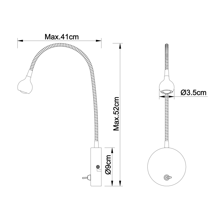 Globo - Lámpara LED flexible pequeña LED/3W/230V cromo brillante