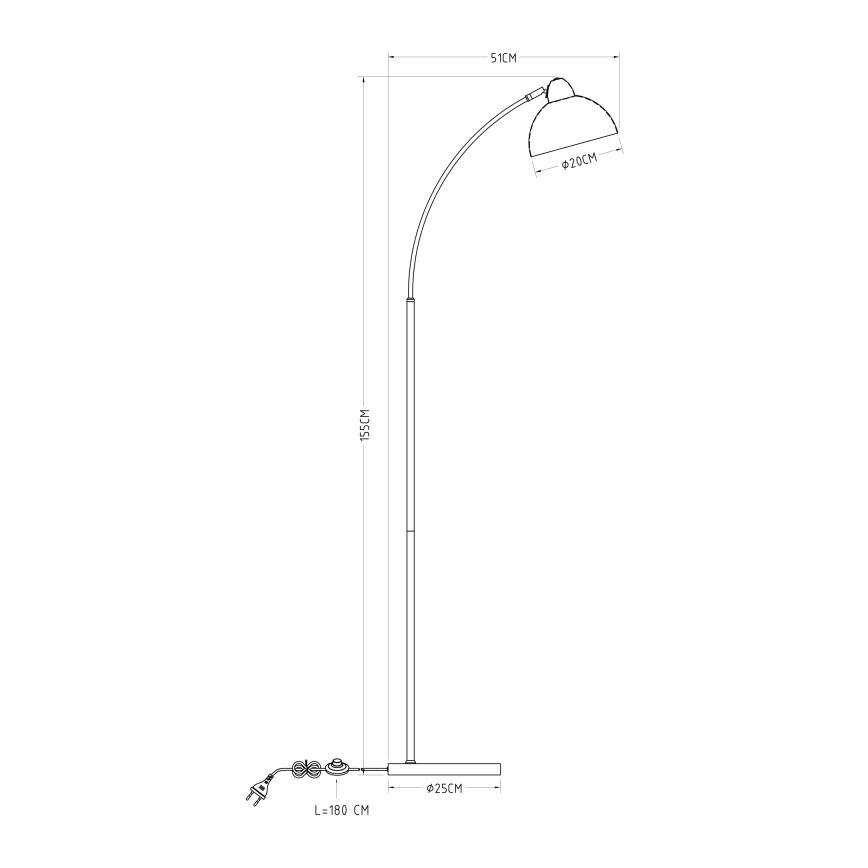GLOBO 24703SR - Lámpara de pie ANITA 1xE27/40W/230V