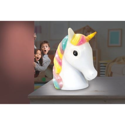 Globo - Lámpara LED nocturna infantil LED/1W/230/4,5V 3xAA unicornio