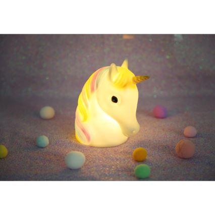 Globo - Lámpara LED nocturna infantil LED/1W/230/4,5V 3xAA unicornio
