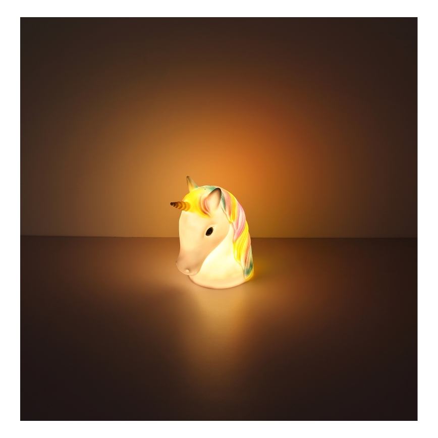 Globo - Lámpara LED nocturna infantil LED/1W/230/4,5V 3xAA unicornio