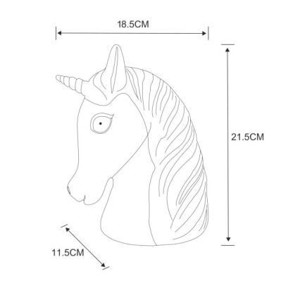 Globo - Lámpara LED nocturna infantil LED/1W/230/4,5V 3xAA unicornio