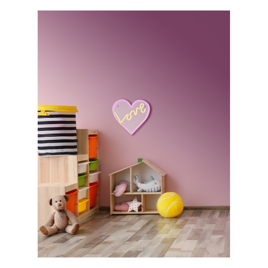 Globo - LED Decoración de pared de neón LED/3W/USB corazón