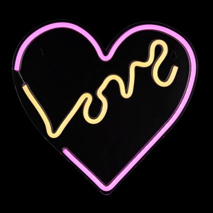 Globo - LED Decoración de pared de neón LED/3W/USB corazón
