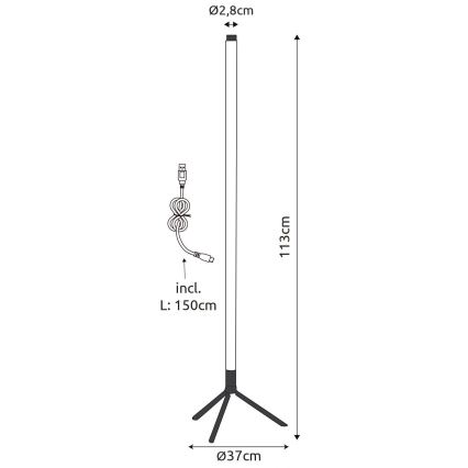 Globo - Lámpara de pie LED RGB regulable LED/7W/5V + control remoto