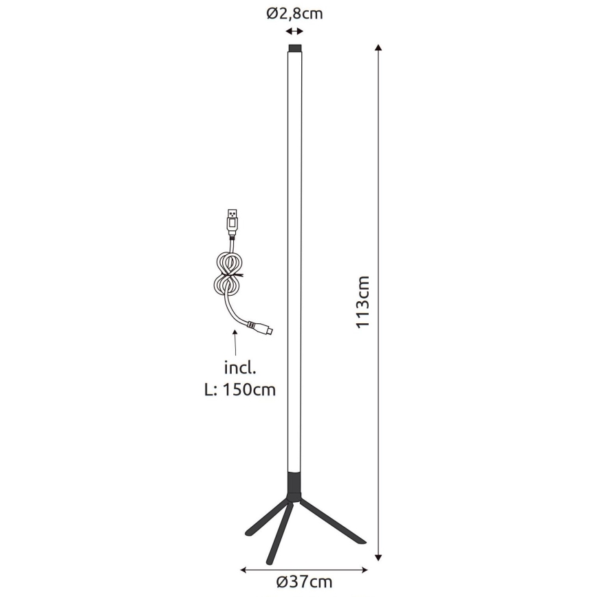 Globo - Lámpara de pie LED RGB regulable LED/7W/5V + control remoto