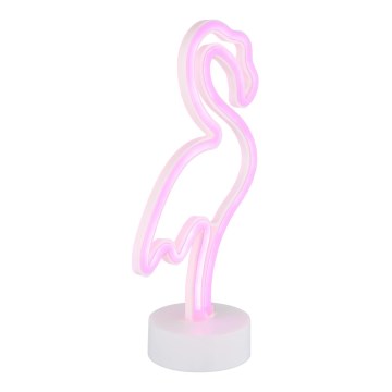 Globo 28064 - Decoración de mesa LED neón FLAMINGO LED/2W/3xAA flamenco
