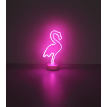 Globo 28064 - Decoración de mesa LED neón FLAMINGO LED/2W/3xAA flamenco