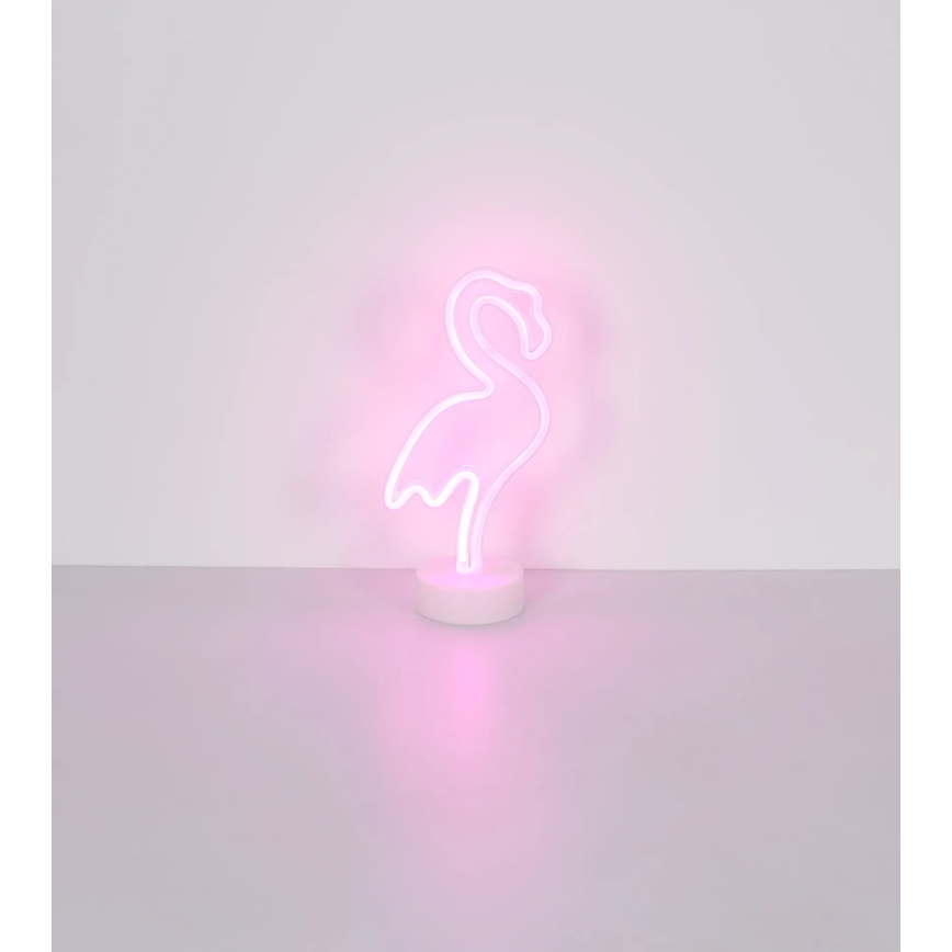 Globo 28064 - Decoración de mesa LED neón FLAMINGO LED/2W/3xAA flamenco