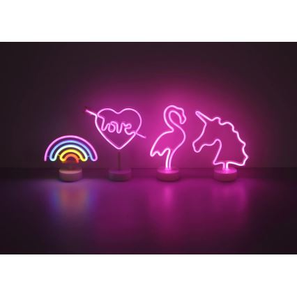 Globo 28064 - Decoración de mesa LED neón FLAMINGO LED/2W/3xAA flamenco
