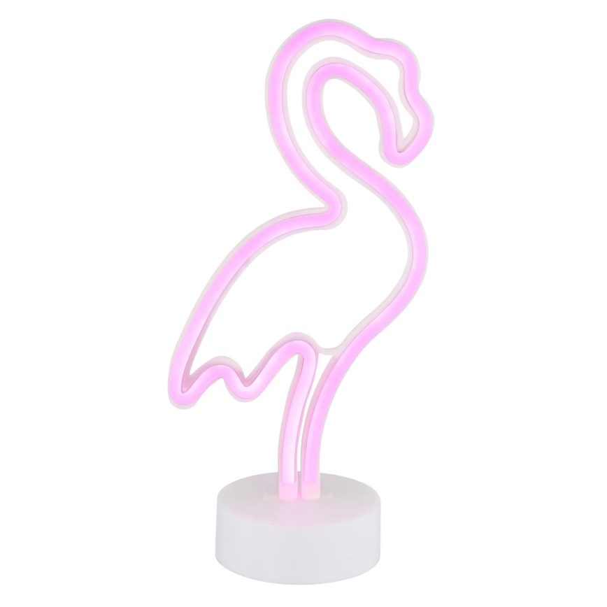 Globo 28064 - Decoración de mesa LED neón FLAMINGO LED/2W/3xAA flamenco