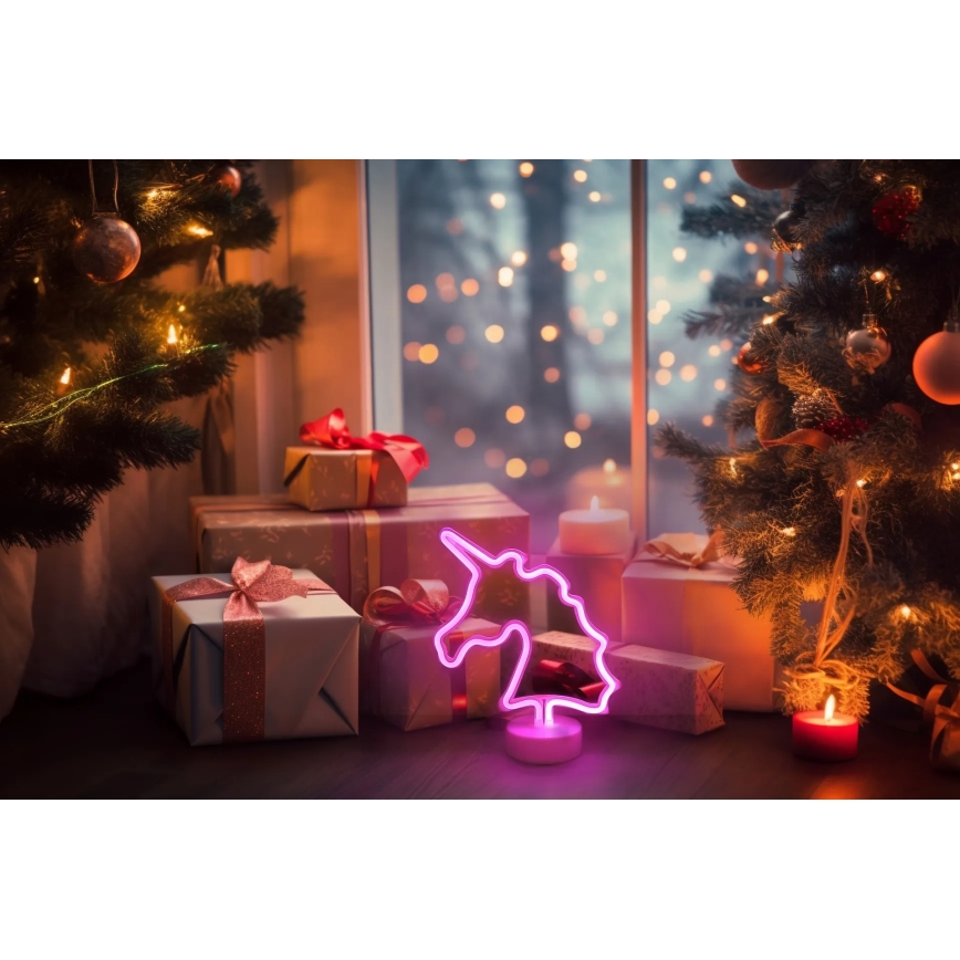 Globo - Decoración de mesa LED neón LED/2W/3xAA unicornio