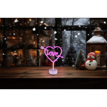 Globo 28066 - Decoración de mesa LED Neón ARMOR LED/2W/3xAA corazón