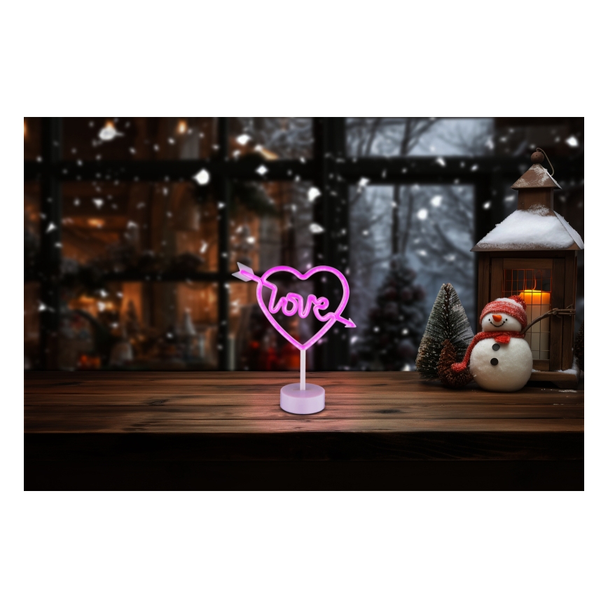 Globo 28066 - Decoración de mesa LED Neón ARMOR LED/2W/3xAA corazón