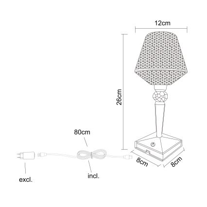 Globo - Lámpara de mesa regulable LED táctil LED/1W/5V 2700/4000/6500K 800 mAh