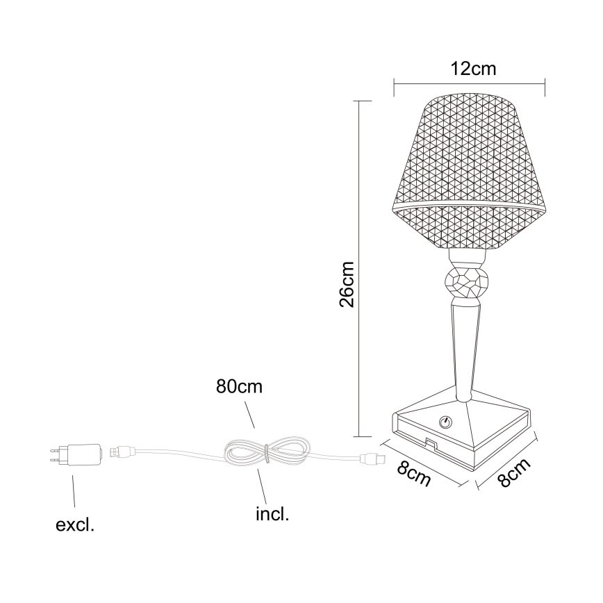 Globo - Lámpara de mesa regulable LED táctil LED/1W/5V 2700/4000/6500K 800 mAh