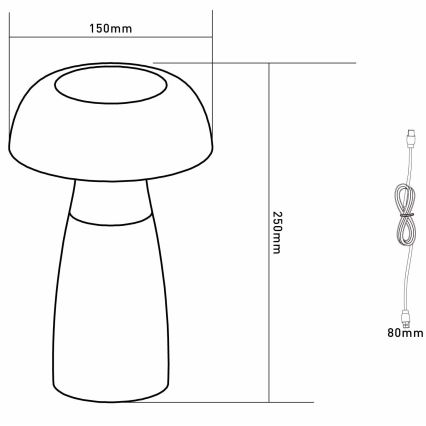 Globo - LED Lámpara de mesa recargable y regulable LED/1,5W/5V 800 mAh 2700K/4000K/6500K