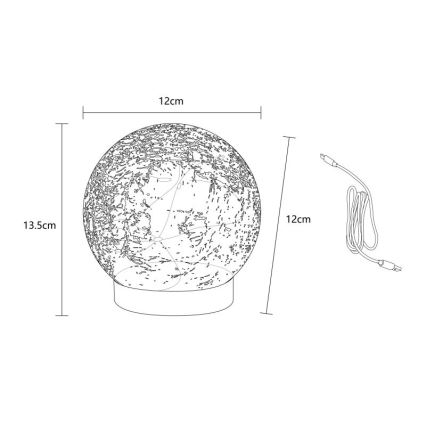Globo - Lámpara de mesa decorativa LED recargable 25xLED/0,06W/5V 600 mAh IP44