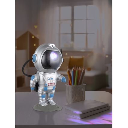 Globo - Lámpara de mesa LED RGB LED/4,5W/5V astronauta plateada