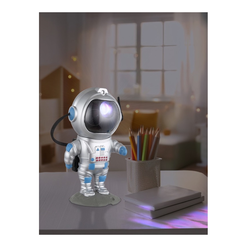 Globo - Lámpara de mesa LED RGB LED/4,5W/5V astronauta plateada