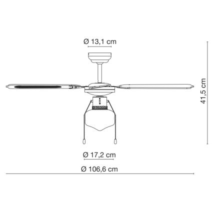 Globo - Ventilador de techo 1xE27/60W/230V