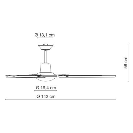 Globo - Ventilador de techo