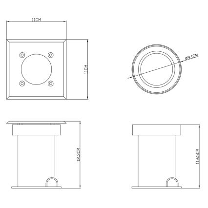 Globo - Lámpara empotrable 1xGU10/40W/230V IP67
