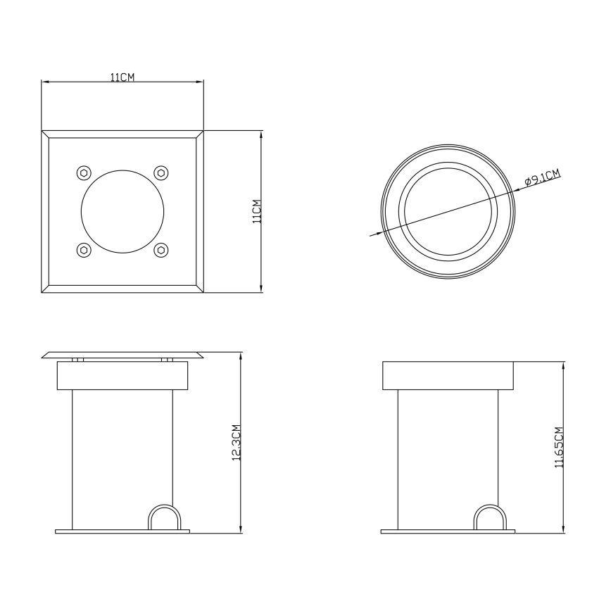 Globo - Lámpara empotrable 1xGU10/40W/230V IP67