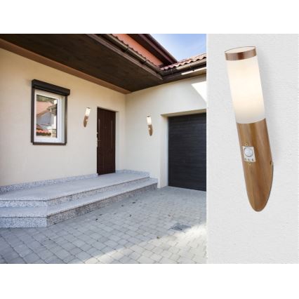 Globo - Aplique para exterior con sensor 1xE27/15W/230V IP44