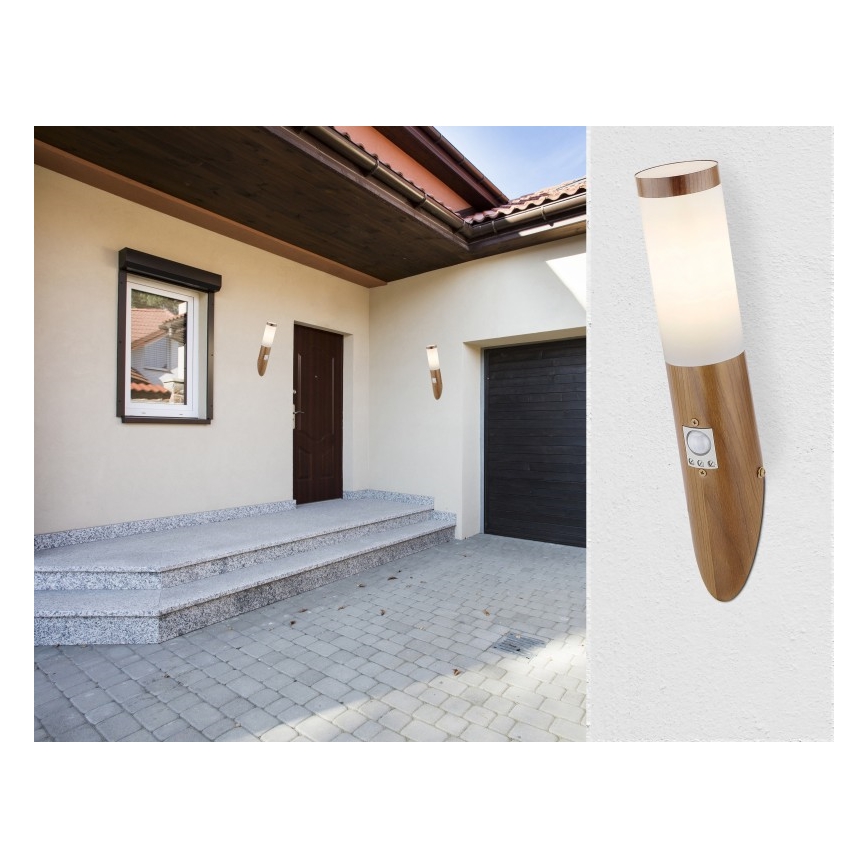 Globo - Aplique para exterior con sensor 1xE27/15W/230V IP44