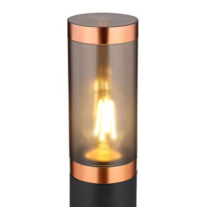 Globo - Lámpara de exterior 1xE27/23W/230V IP44 80 cm negro/cobre