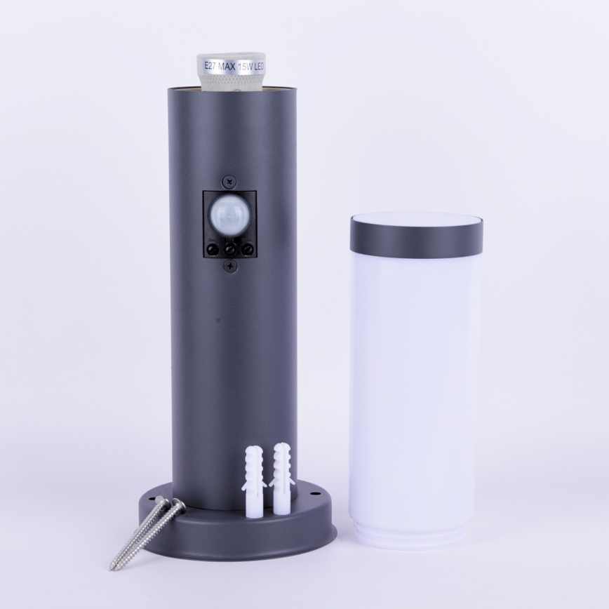 Globo - Lámpara exterior con sensor 1xE27/15W/230V 45 cm IP44