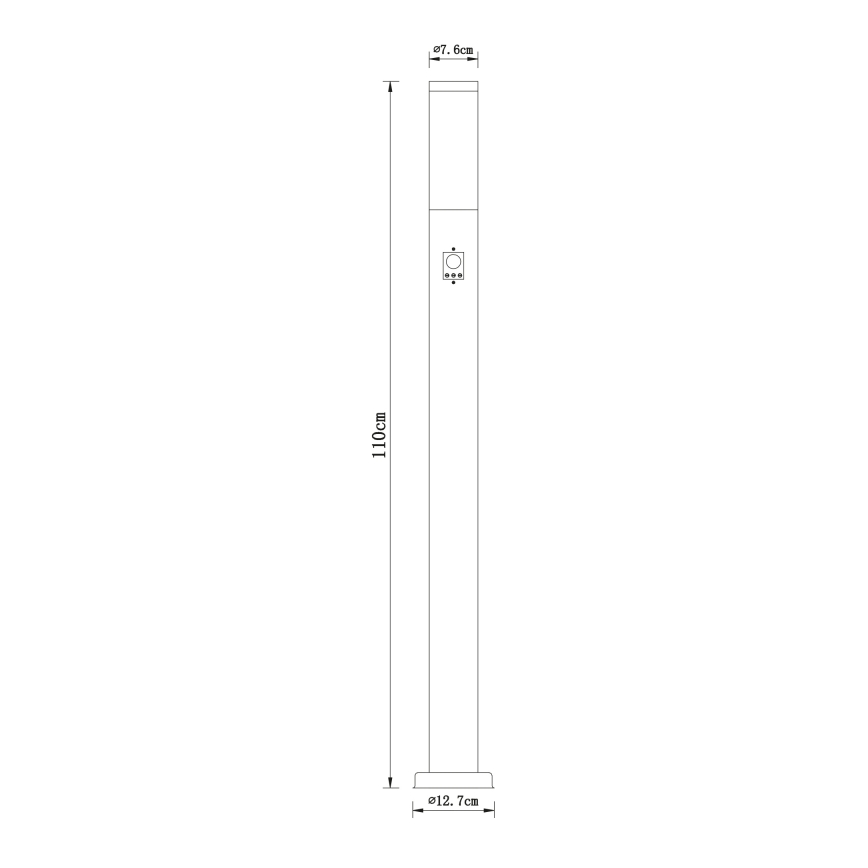 Globo - Lámpara exterior con sensor 1xE27/60W/230V 110 cm IP44