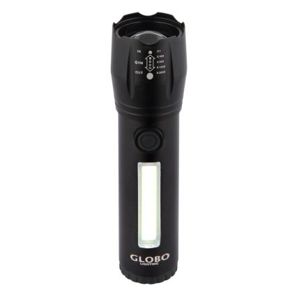 Globo - Linterna recargable LED LED/3W/5V + COB/3W 5500K 1200 mAh