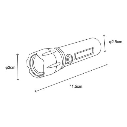 Globo - Linterna recargable LED LED/3W/5V + COB/3W 5500K 1200 mAh